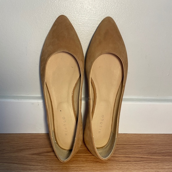 Nisolo Fina Pointed Toe Flat Suede 8.5 - Picture 4 of 4
